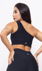 Sport Bra Aesthetic One Shoulder Black