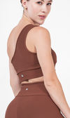 Sport Bra Aesthetic One Shoulder Brown