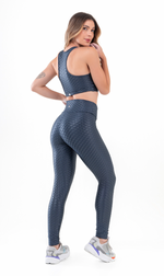 Legging Textured Brocada Navy