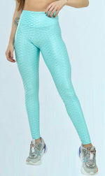 Legging Textured Brocada Aqua