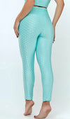 Legging Textured Brocada Aqua