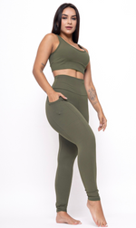 Legging Detox with Pocket Army Green